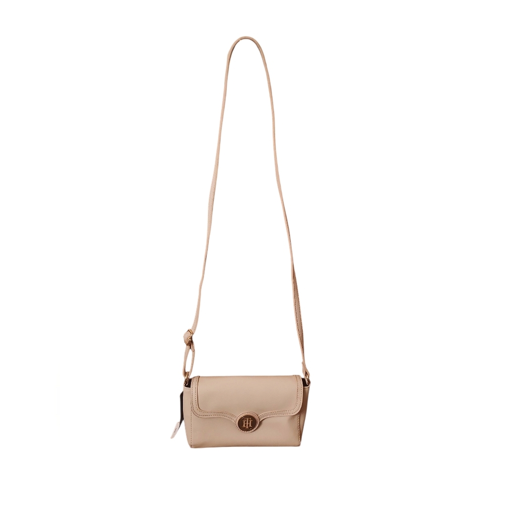 TOMMY HILFIGER Champagne Crossbody Bag Pink Neutral Gold-tone Hardware